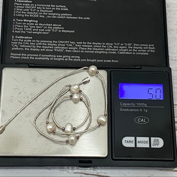 Liquid Silver with Pearl 16” Necklace - Picture 11 of 14